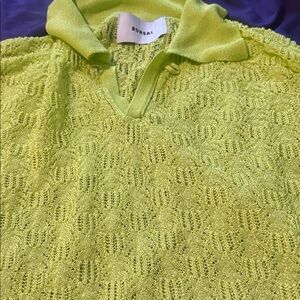 Bonsai Neon Green V-Neck Shirt